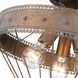 Ferris 3 Light 15 inch Copper Patina Semi-flush Ceiling Light